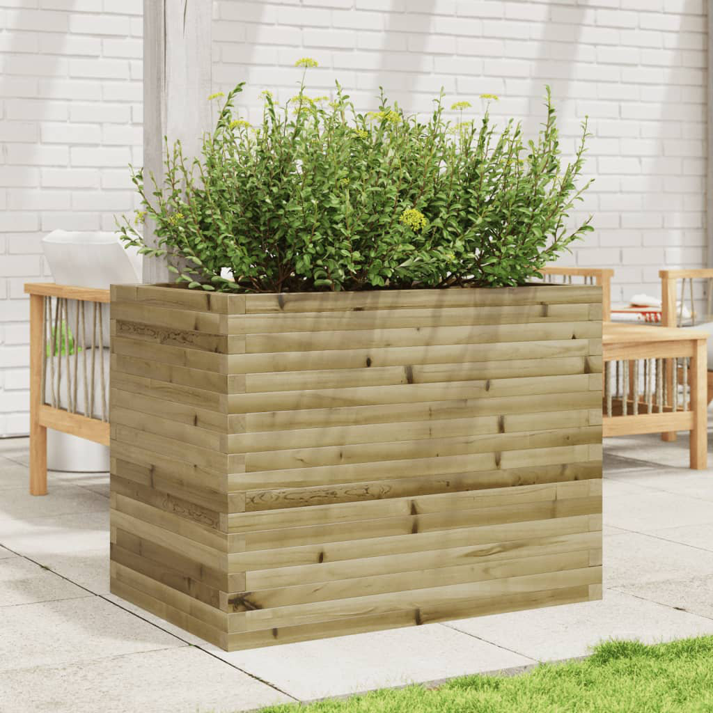 DEvidaxl Vidaxl planter box made of solid pine wood Naturally impregnated 68.5cm H x 90cm W x 60cm D